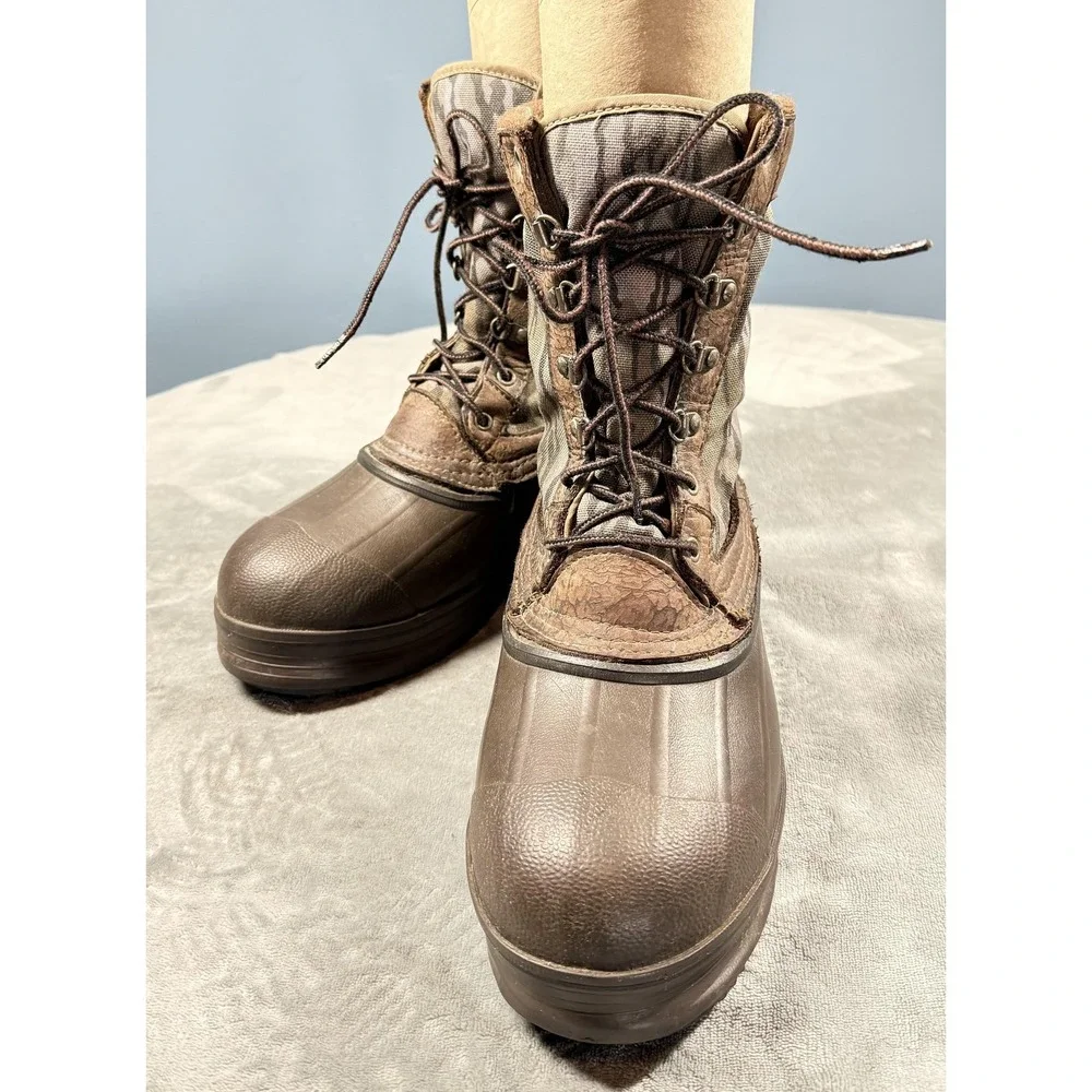 Vintage Red Ball Boundary Boots Mens Size 9 Brown Camo Waterproof Snow Insulated